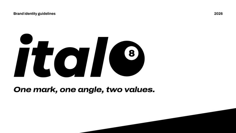 Cover of the italo brand identity guidelines